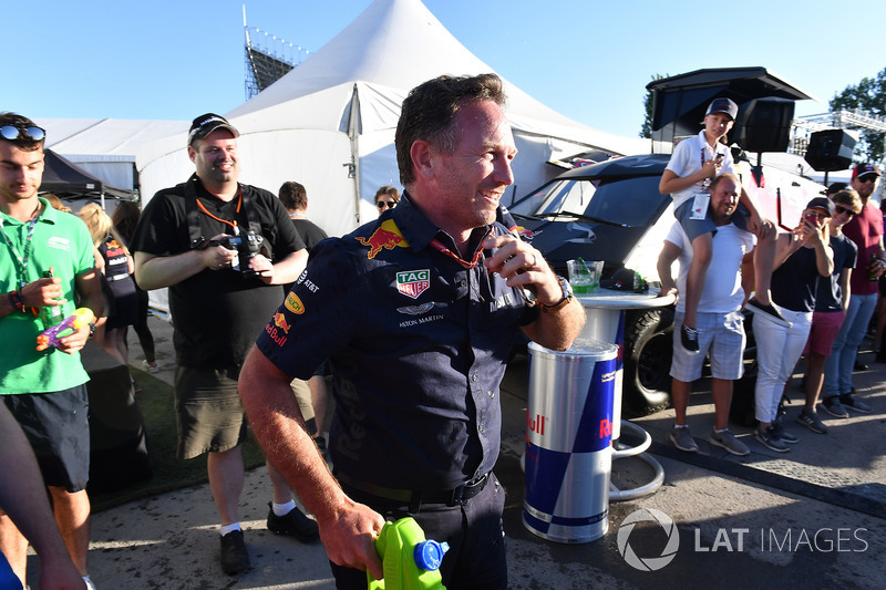 Christian Horner, Red Bull Racing Team Principal at the raft race