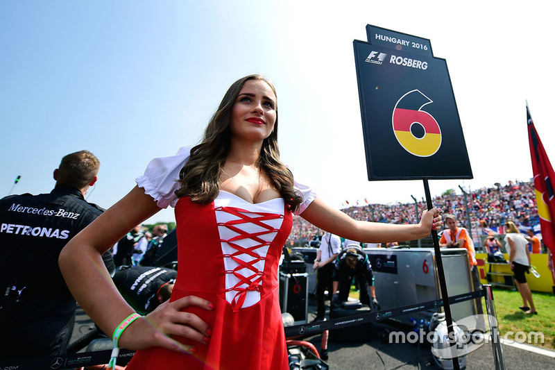 Grid girl for Nico Rosberg, Mercedes AMG F1