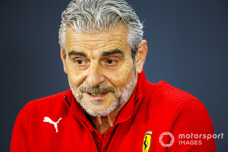 Maurizio Arrivabene, directeur, Ferrari, en conférence de presse