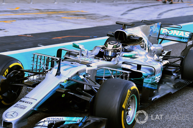 Valtteri Bottas, Mercedes-Benz F1 W08 met aerodynamische sensoren