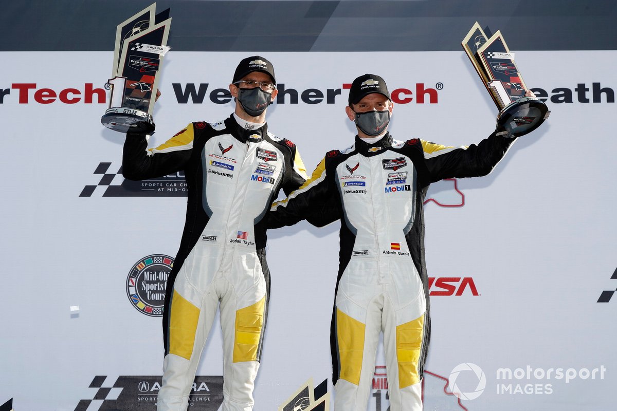 #3 Corvette Racing Corvette C8.R, GTLM: Antonio Garcia, Jordan Taylor, podium