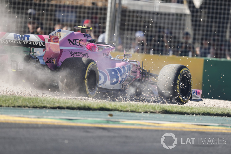 Вылет с трассы: Эстебан Окон, Sahara Force India F1 VJM11