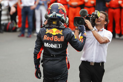 Race winner Daniel Ricciardo, Red Bull Racing, celebrates in Parc Ferme