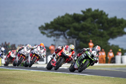 Jonathan Rea, Kawasaki Racing Team, Chaz Davies, Aruba.it Racing - Ducati Team et Michael van der Ma