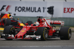 Sebastian Vettel, Ferrari SF70H, leads Daniel Ricciardo, Red Bull Racing RB13