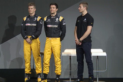 Renault Sport F1 Team rijders Nico Hülkenberg, Jolyon Palmer, derde rijder Sergey Sirotkin