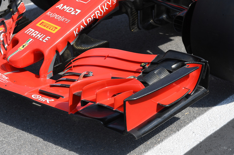 Ferrari SF71H detalle del ala frontal