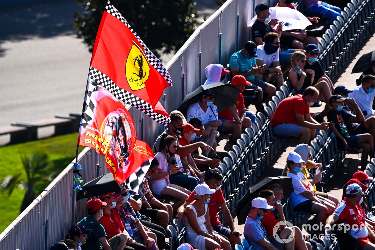 Ferrari fans in the grandstand