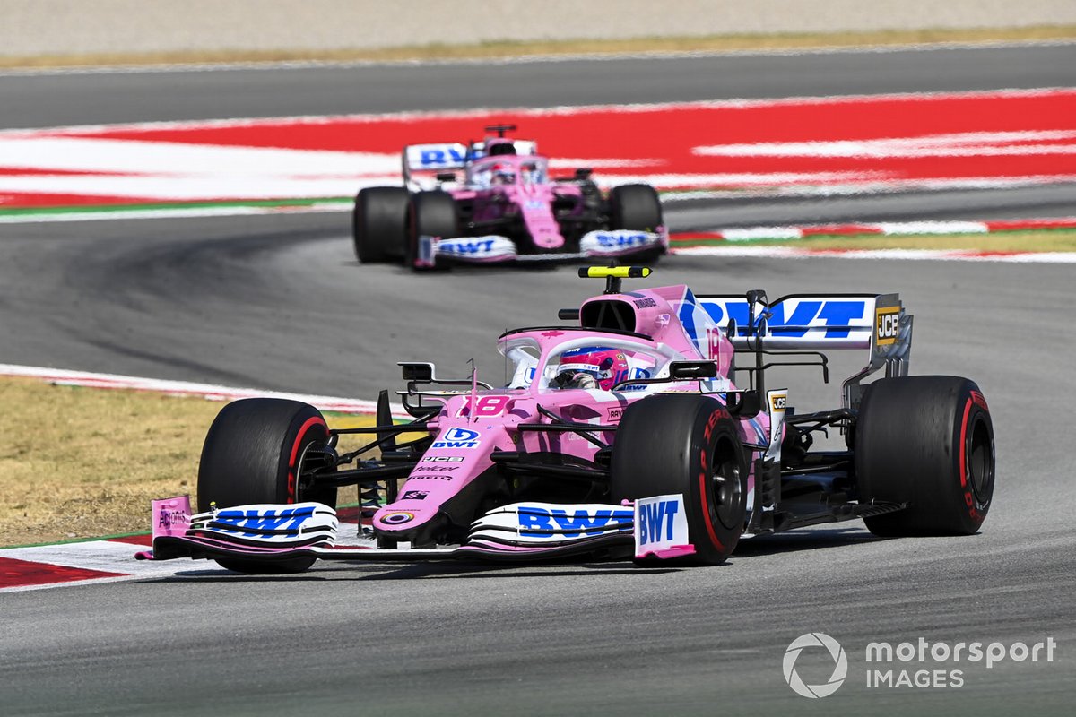Lance Stroll, Racing Point RP20, Sergio Perez, Racing Point RP20