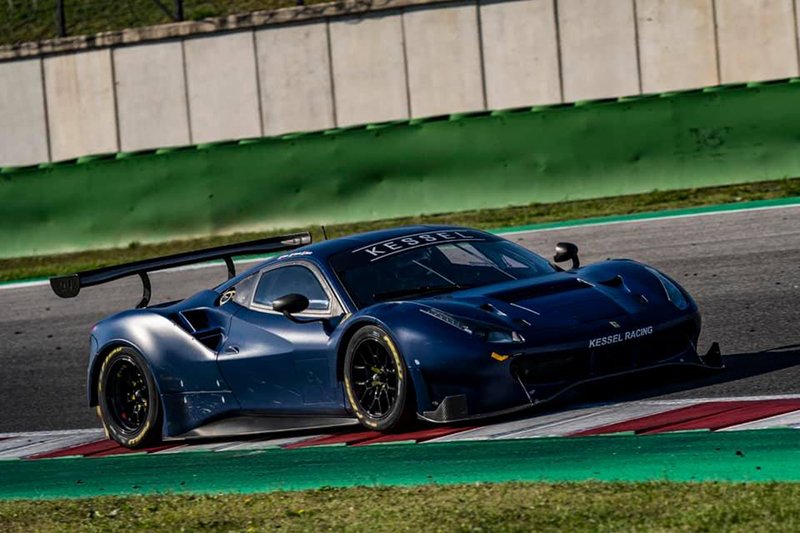 Valention Rossi is testing the Kessel Racing Ferrari 488 GT3