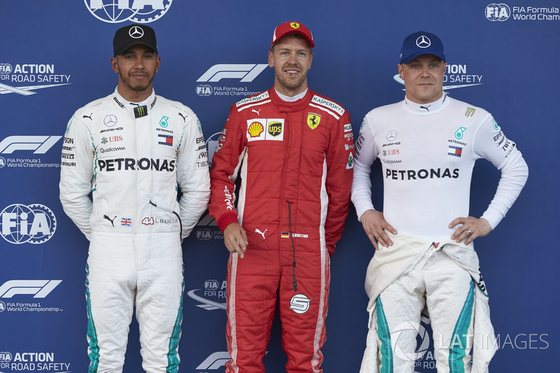 Себастьян Феттель, Ferrari, Льюіс Хемілтон, Валттері Боттас, Mercedes AMG F1