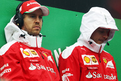 Lotus F1 Team Sebastian Vettel, Ferrari with Kimi Raikkonen, Ferrari on the drivers parade