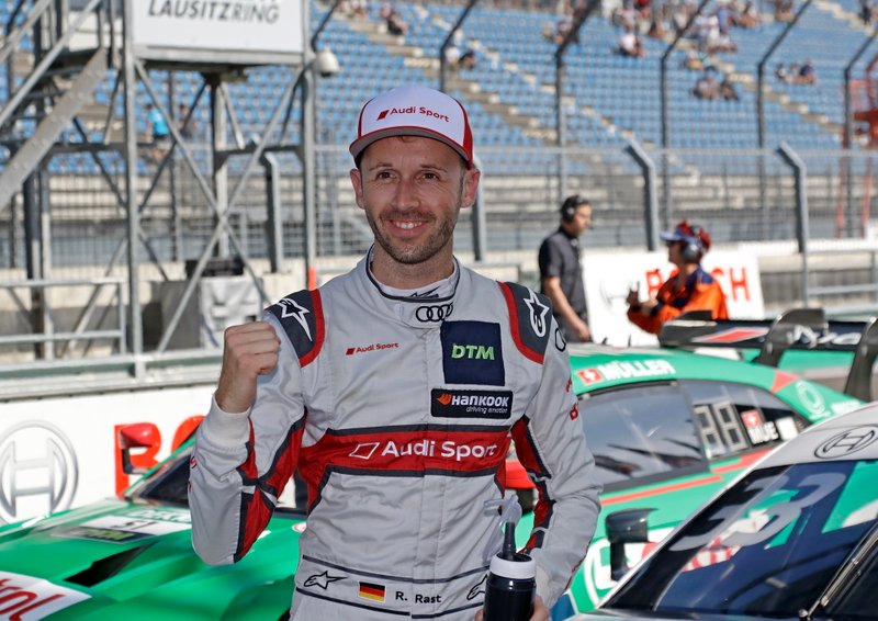 Pole sitter René Rast, Audi Sport Team Rosberg