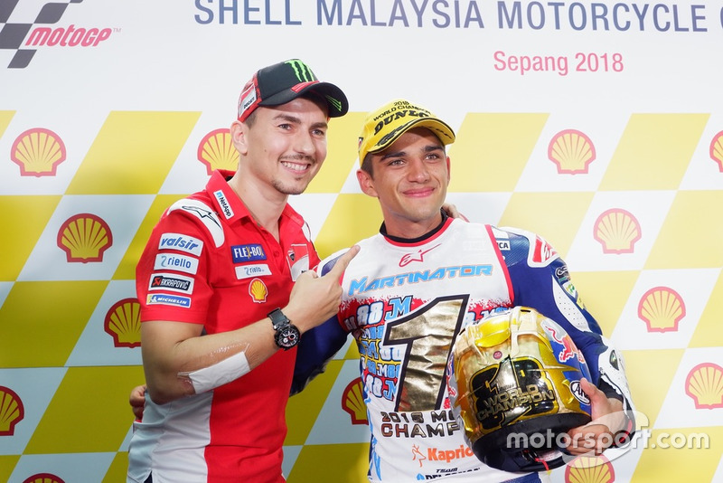 Jorge Lorenzo, Ducati Team avec le nouveau Champion du monde Moto3, Jorge Martin, Del Conca Gresini Racing Moto3