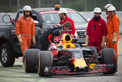Max Verstappen, Red Bull Racing RB13 stopped on the circuit
