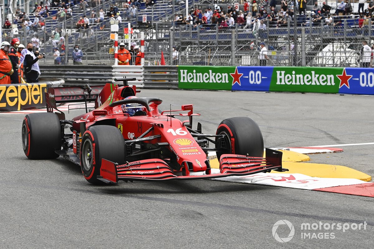 Charles Leclerc, Ferrari SF21, in Monaco GP qualifying