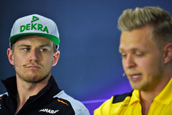 Nico Hulkenberg, Sahara Force India F1 and Kevin Magnussen, Renault Sport F1 Team in the press confe