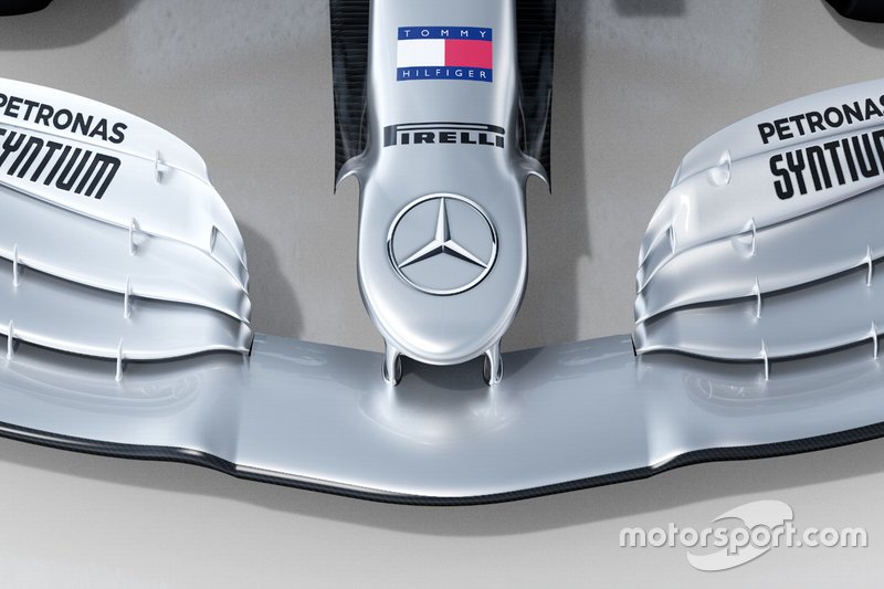 Mercedes AMG F1 W11 nose detail
