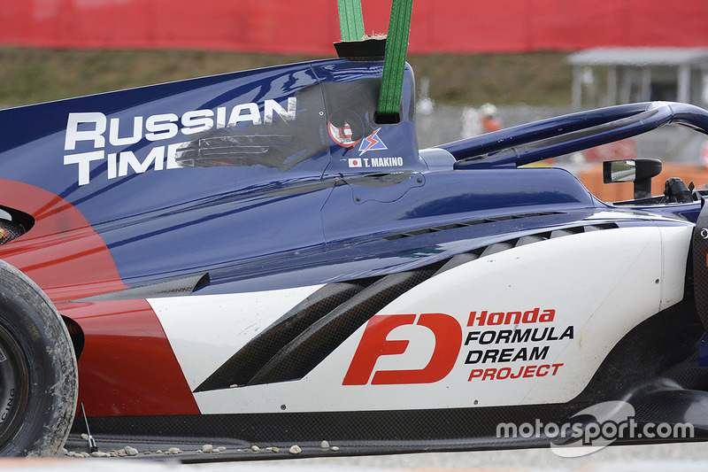 Así quedó el monoplaza de Tadasuke Makino, RUSSIAN TIME