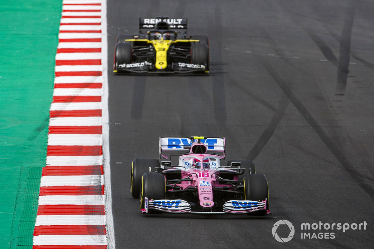 Lance Stroll, Racing Point RP20, Daniel Ricciardo, Renault F1 Team R.S.20