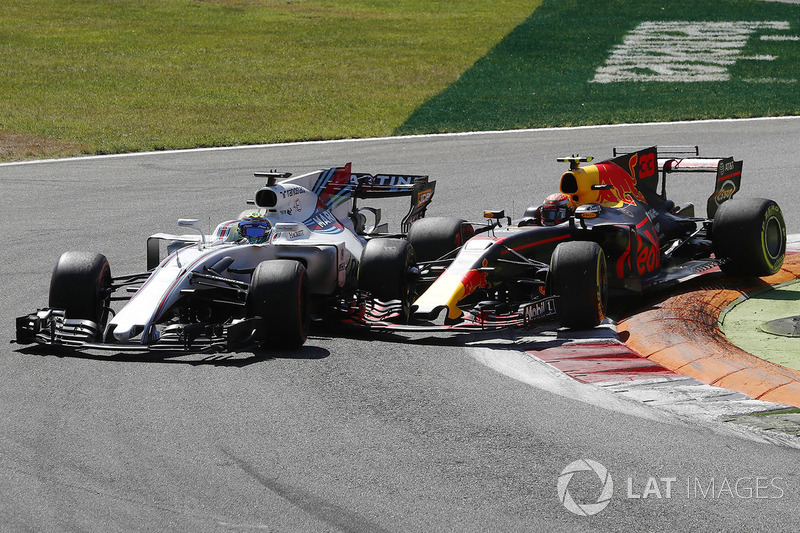 Felipe Massa, Williams FW40, Max Verstappen, Red Bull Racing RB13, battle for position