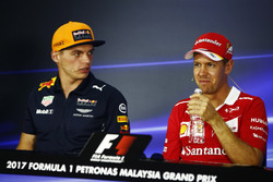 Max Verstappen, Red Bull Racing, Sebastian Vettel, Ferrari, in the FIA press conference