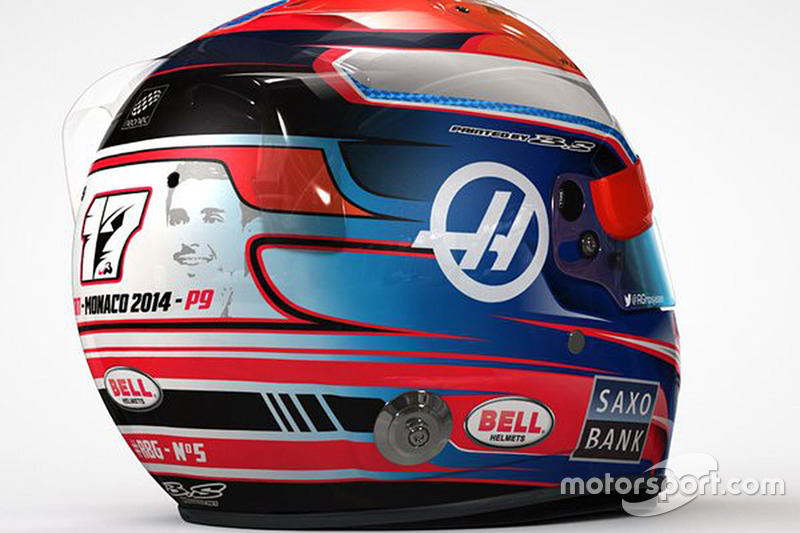 Romain Grosjean, casco triuto a Jules Bianchi per il Gp di Monaco
