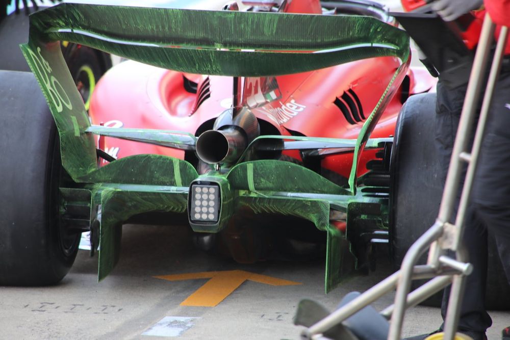 Ferrari SF-23 detalle del difusor trasero