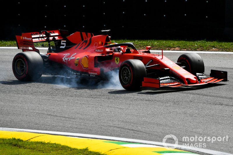 Sebastian Vettel, Ferrari SF90 lock up