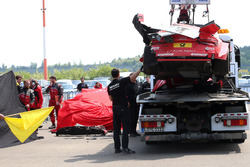 The car of René Rast, Audi Sport Team Rosberg, Audi RS 5 DTM after the crash