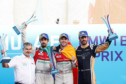 Jean-Eric Vergne, Techeetah, places 3rd, Lucas di Grassi, Audi Sport ABT Schaeffler, places 2nd, Daniel Abt, Audi Sport ABT Schaeffler, wins the Berlin ePrix
