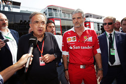 (L to R): Sergio Marchionne, Ferrari President and CEO of Fiat Chrysler Automobiles with Maurizio Arrivabene, Ferrari Team Principal