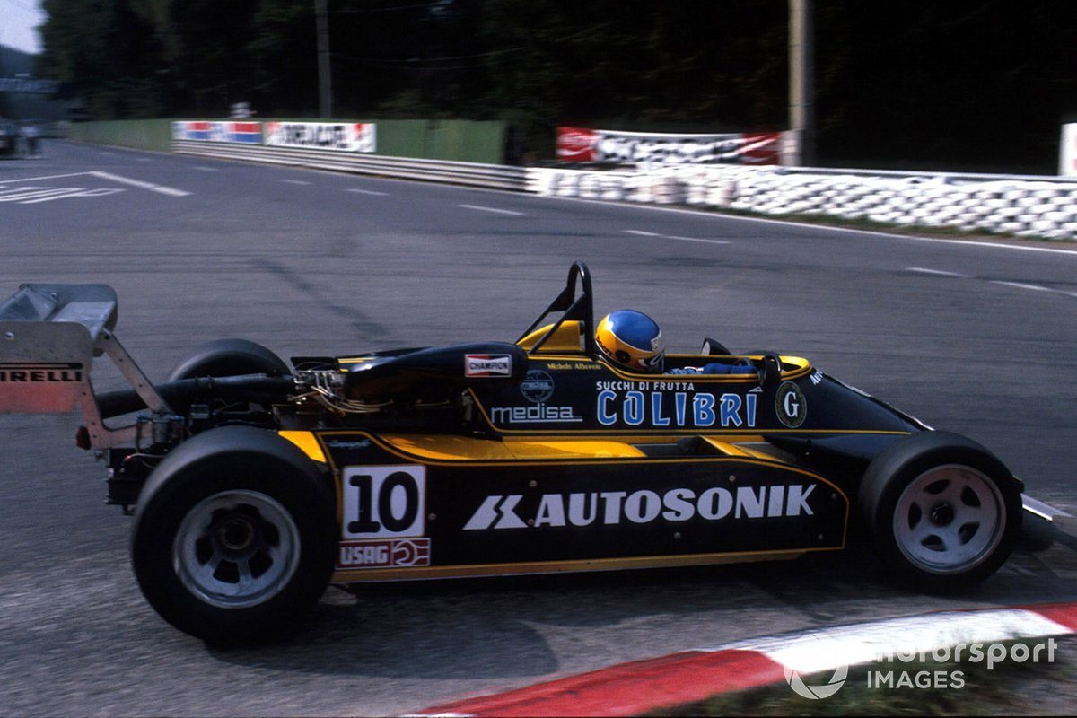 Располагая в сезоне-81 не самой сильной машиной Minardi-BMW, Альборето завоевал поул на этапе Ф2 в По и победил в Мизано