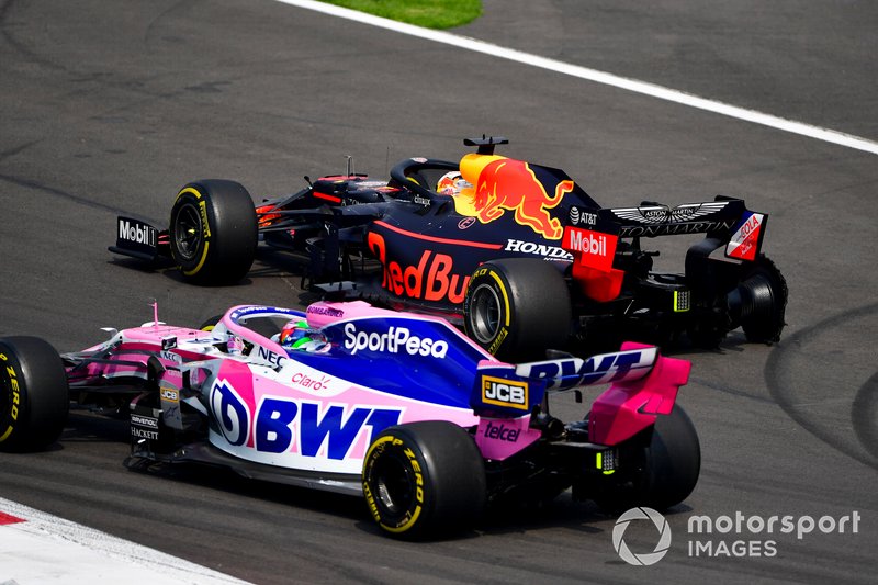 Серхио Перес, Racing Point, и Макс Ферстаппен, Red Bull Racing