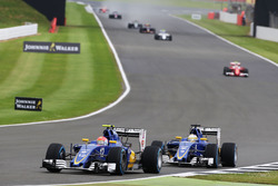 Felipe Nasr, Sauber C35 leads team mate Marcus Ericsson Sauber C35
