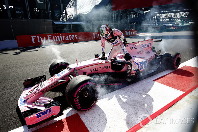 Alfonso Celis Jr., Sahara Force India F1 VJM10 después del cohoque