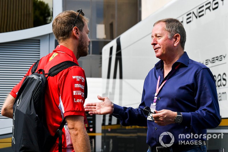 Sebastian Vettel, Ferrari and Martin Brundle, Sky TV