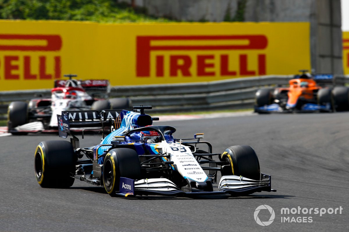 George Russell, Williams FW43B, Kimi Raikkonen, Alfa Romeo Racing C41