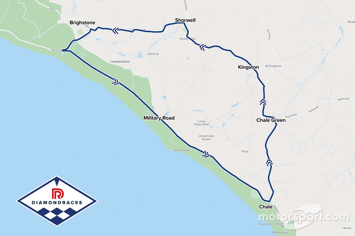 Маршрут гонки Diamond Races на британском острове Уайт