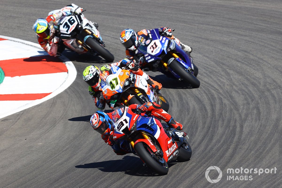 Leon Haslam, Team HRC, Axel Bassani, Motocorsa Racing, Garrett Gerloff, GRT Yamaha WorldSBK Team, Leandro Mercado, MIE Racing Honda Team