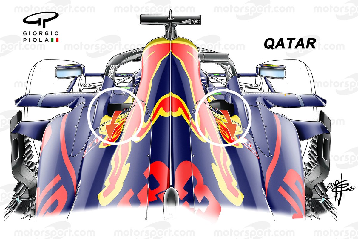 Detalle de la refrigeración del Red Bull RB16B
