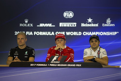 Valtteri Bottas, Mercedes AMG F1 Kimi Raikkonen, Ferrari and Felipe Massa, Williams in the Press Conference