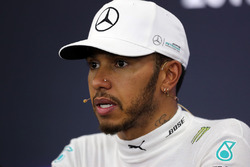 Yarış galibi Lewis Hamilton, Mercedes AMG F1, basın toplantısında