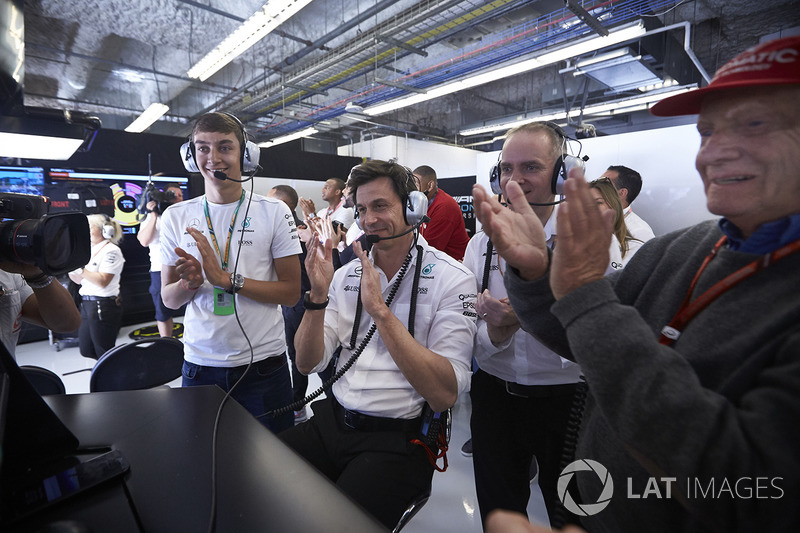 Mercedes celebra el campeonato de constructores de F1 2017