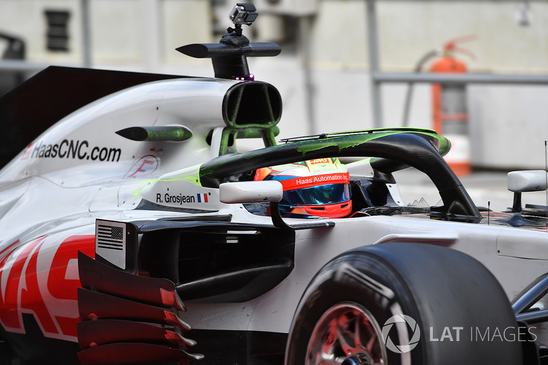 Ромен Грожан, Haas F1 Team VF-18 з фарбою на Halo