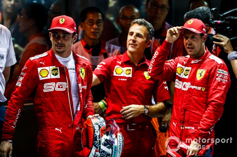 Sebastian Vettel, Charles Leclerc,