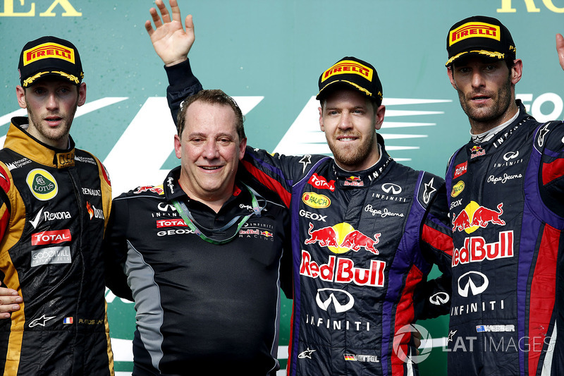 2013: 1. Sebastian Vettel, 2. Romain Grosjean, 3.Mark Webber