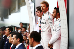 Podium: 2. Max Verstappen, Red Bull Racing; 1. Nico Rosberg, Mercedes AMG F1; 3. Lewis Hamilton, Mer