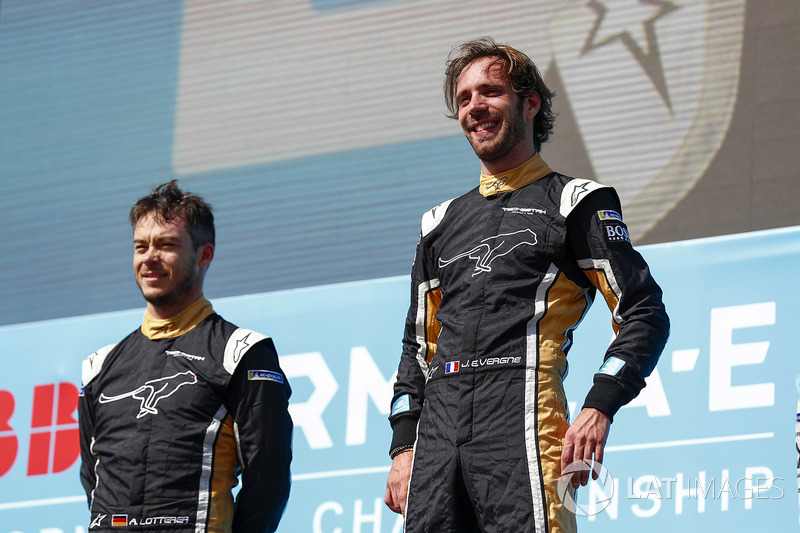 Jean-Eric Vergne, Techeetah, Andre Lotterer, Techeetah make up the first 1st 2nd finish in Formula E history
