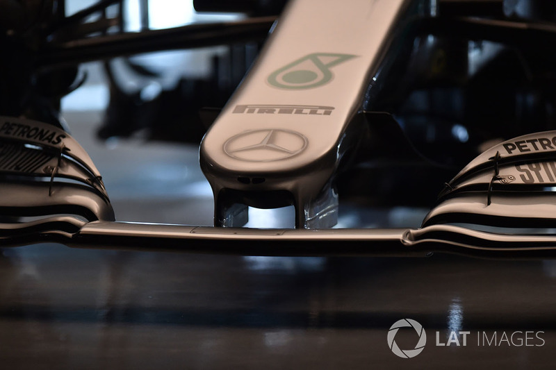 Mercedes AMG F1 W09, dettaglio del naso